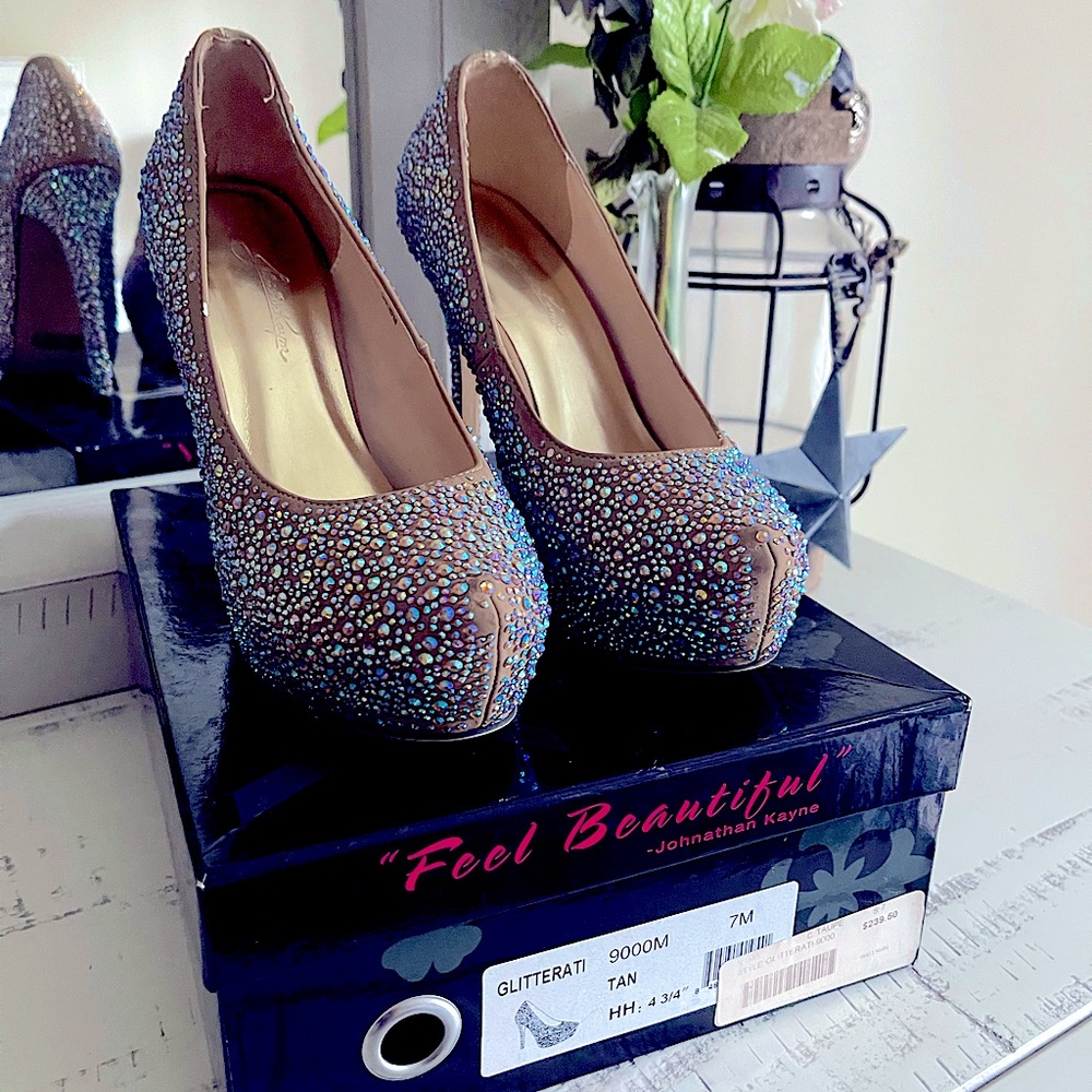Johnathan Kayne Rhinestone Studded Heels
